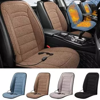 12 В чехол для автомобильного сиденья с подогревом, универсальный быстросохнущий чехол для подушки сиденья автомобиля, зимние теплые авто коврики с подогревом чёрный