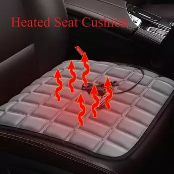 12 В чехол для автомобильного сиденья с подогревом, 3 передачи, регулируемая температура, электрические грелки, 40 Вт, подушка для автомобильного сиденья с быстрым подогревом чёрный