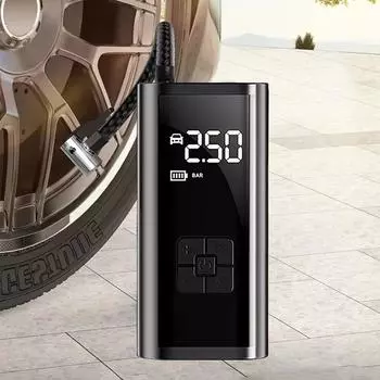 12 В цифровой воздушный насос 150 фунтов на квадратный дюйм умный портативный воздушный компрессор беспроводной воздушный компрессор аварийное освещение беспроводной шинный насос для мотоцикла Wired чёрный
