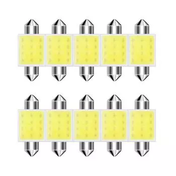 12 В COB 6500 К белый автомобильный салон купол крыша чтение багажник 31/36/39/41 мм 10 шт C10W C5W светодиодные лампы гирлянда подсветка номерного знака 6000K