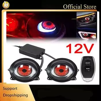 12 В Devil Eyes Light для автомобилей 3 дюйма DIY Car Dynamic Devil Eye Large Light 6 моделей Автомобильная фара в сборе Modified Eagle Eye