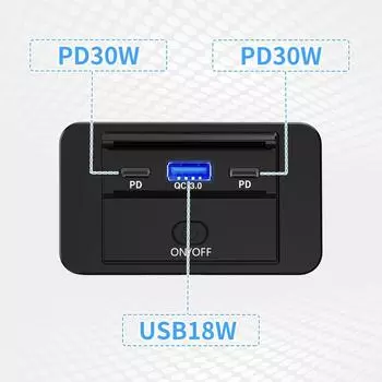 12 В двойной USB C выход панели настенное крепление 30 Вт PD3.0 и QC3.0 18 Вт порт автомобильное зарядное устройство гнездо адаптер с переключателем для автомобиля морской автобус грузовик