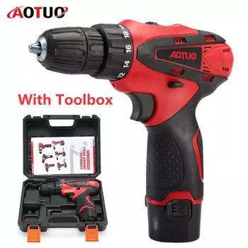 12 В двухскоростной набор электрических отверток, литиевая электрическая аккумуляторная дрель, электрическая отвертка, пистолет, дрель 12V-single speed EU Plug красный
