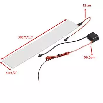 12 В гибкая EL световая панель электролюминесцентная задняя световая полоса декоративная лампа с преобразователем 30x5 см для дома, автомобиля, вечеринки белый