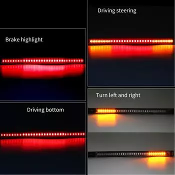 12 В гибкая светодиодная полоса для мотоцикла, задний указатель поворота, задний тормоз, стоп-сигнал, лампа, стоп-сигнал 2835 3014 SMD, двухцветный