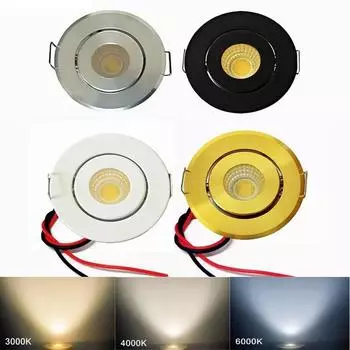 12 В Мини COB Потолочный Светильник 3 Вт Светодиодный Точечный Светильник Регулируемый Приводной Свободный Светильник Встраиваемое Освещение Витрины Шкафа Белый Яркий White Shell белый