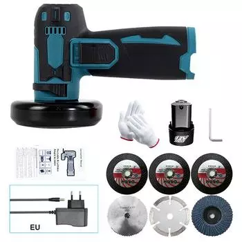 12 В мини-угловая шлифовальная машина с перезаряжаемой литиевой батареей, беспроводная полировальная машина для алмазной резки с принадлежностями