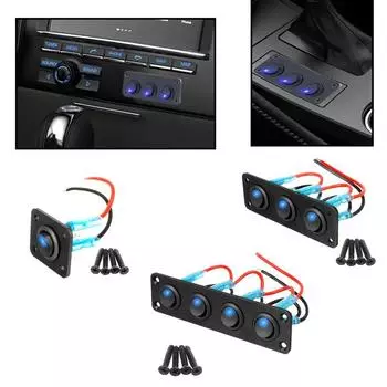 12 В многофункциональная 1-4-клавишная кнопка управления переключателем панели автомобиля лодки морского автофургона грузовика синие светодиодные аксессуары для укладки