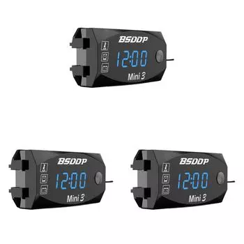 12 В Мотоцикл Электронные Часы Пылезащитный 3 в 1 Цифровой Дисплей (синий) Великобритания