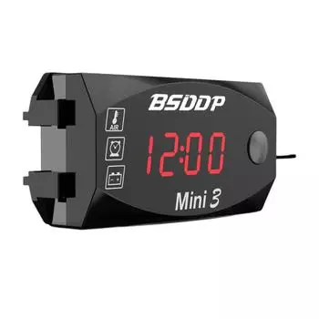 12 В Мотоцикл Электронные Часы Пылезащитный 3 в 1 Цифровой Дисплей (красный)