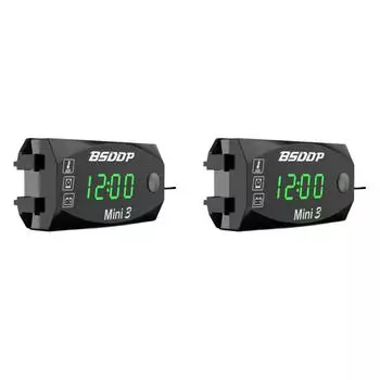 12 В Мотоцикл Электронные Часы Пылезащитный 3 в 1 Цифровой Дисплей (зеленый) КДЕ