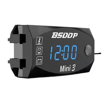 12 В Мотоцикл Электронные Часы Пылезащитный 3 в 1 Цифровой Дисплей (синий) Великобритания