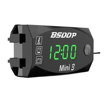 12 В Мотоцикл Электронные Часы Пылезащитный 3 в 1 Цифровой Дисплей (зеленый) Великобритания