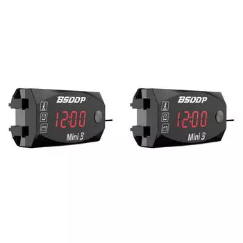 12 В Мотоцикл Электронные Часы Пылезащитный 3 в 1 Цифровой Дисплей (красный) Великобритания