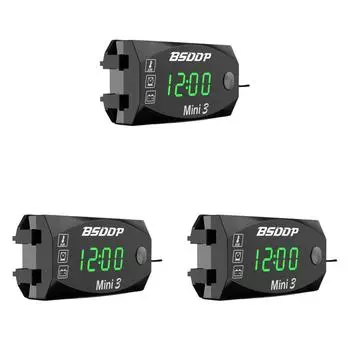 12 В Мотоцикл Электронные Часы Пылезащитный 3 в 1 Цифровой Дисплей (зеленый) Великобритания