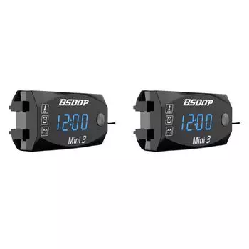 12 В Мотоцикл Электронные Часы Пылезащитный 3 в 1 Цифровой Дисплей (синий) Великобритания