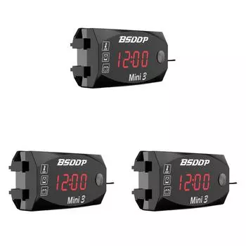 12 В Мотоцикл Электронные Часы Пылезащитный 3 в 1 Цифровой Дисплей (красный) КДЕ