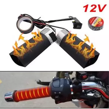 12 В мотоциклетные ручки с подогревом, ручки для квадроцикла, снегохода, комплект для подогрева руля Suzuki Yamaha, универсальный руль с подогревом