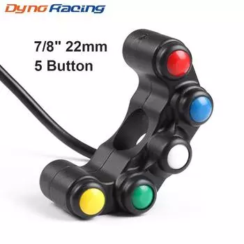 12 В пластиковые переключатели для мотоциклов, 7/8 22 мм, крепление на руль, фары, указатели поворота, противотуманные фары, звуковой сигнал, вкл. выкл., стартовый выключатель