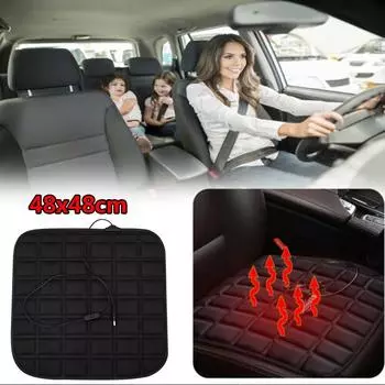 12 В Подогреваемый Чехол для автомобильного сиденья Подушка Регулируемая температура Универсальный зимний обогреватель сиденья чёрный