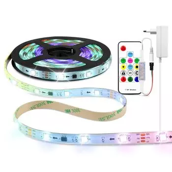 12 В постоянного тока, водонепроницаемая, 30 пикселей/м, программируемая индивидуальная адресная светодиодная лента, внешняя светодиодная лента WS2811 5050 RGBIC с адаптером ЕС