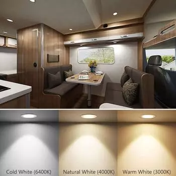 12 В RV Interior Camper Reading Roof Lights Встраиваемые светодиодные потолочные светильники Панельные потолочные светильники для автодомов Caravan Boat Downlights 1pc