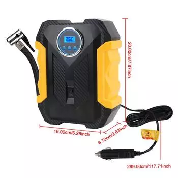 12 В со светодиодной подсветкой воздушный насос ЖК-дисплей воздушный компрессор портативный прикуриватель шинный насос цифровой 150PSI 120 Вт