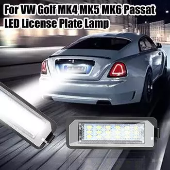 12 В светодиодная лампа подсветки номерного знака автомобиля для VW Golf 4 5 6 MK4 MK5 Passat CC Polo Volkswagen Skoda Seat Leon Ibiza автомобильные аксессуары 6500K белый