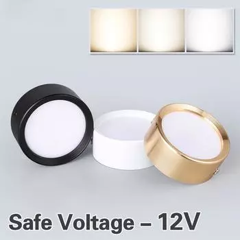 12 В светодиодный потолочный светильник 5 Вт 7 Вт 9 Вт 12 Вт Потолочные светильники Безопасное напряжение Ультратонкие светодиодные точечные светильники без водителя Потолочные светильники Освещение 5W 12V