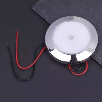 12 В светодиодный потолочный светильник для автофургона с выключателем 5 Вт круглый светодиодный светильник для салона автофургона для кемпера и лодки серебряный