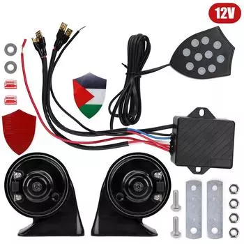 12 В Универсальный 10 Звуковой Музыкальный Электронный Контроллер-Регулятор Монитор Трубы Улитки Электрическая Сирена Автомобильные Аксессуары 2pcs