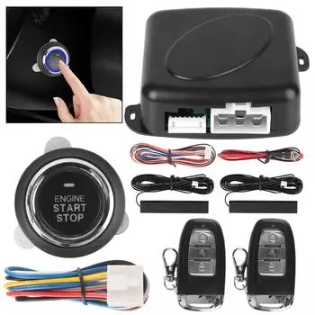 12 В универсальный замок зажигания и стартера Кнопка запуска и остановки автомобиля Сигнализация Кнопка запуска двигателя Бесключевой доступ Стартер Противоугонная система General English