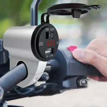 12 В USB зарядные устройства для мотоциклов 3.0 Тест аккумулятора с переключателем вольтметр металлический корпус водонепроницаемый чехол подставка аксессуары для мотоциклов