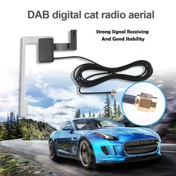 12 В высококачественная цифровая автомобильная антенна FM-радио DAB с высоким коэффициентом усиления, разъем SMA SMB, автомобильная антенна DAB, усилитель радиочастот, сильный стабильный сигнал