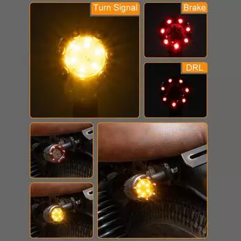12 В задние фонари мотоцикла, стоп-сигнал, светодиодные указатели поворота, индикатор, мотоцикл, грязь, аксессуары для пит-байка для BMW Honda Suzuki чёрный