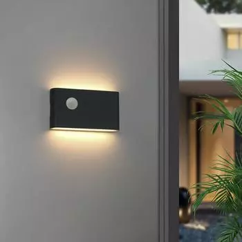 12 Вт светодиодные уличные датчики движения водонепроницаемые настенные светильники вверх и вниз алюминиевые настенные светильники для сада дворовые светильники