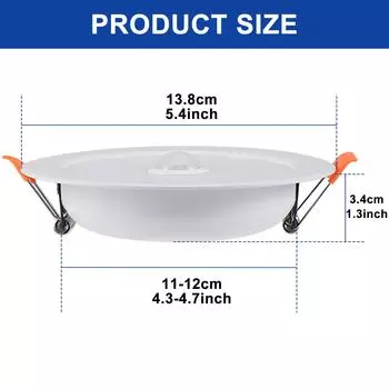 12 Вт светодиодные встраиваемые потолочные светильники с датчиком движения в помещении, круглая лампа AC85-265V, белый/теплый белый светильник для домашнего наружного освещения 12W&1Pcs теплый белый