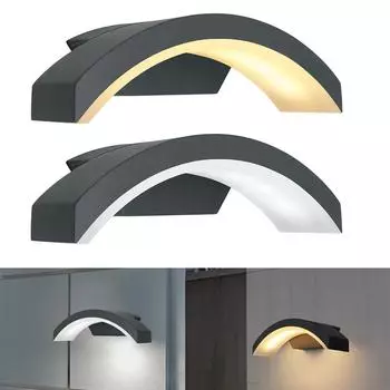 12 Вт светодиодный настенный светильник, уличные фонари для крыльца, изогнутый стильный садовый светильник, водостойкий светильник, декор, освещение, пейзажная лампа холодный белый