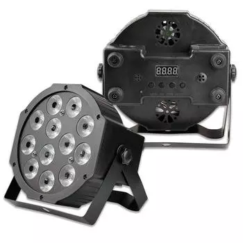 12 Вт светодиодный прожектор Par RGBW DMX 512 сценический плоский прожектор световой эффект DJ диско вечеринка праздник Рождество бар свадьба день рождения шоу свет European regulations чёрный