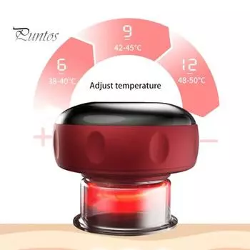 12-в-1 интеллектуальный баночный массажер с 12 уровнями всасывания, беспроводной аккумуляторный набор для динамической баночной терапии, массажный инструмент синий