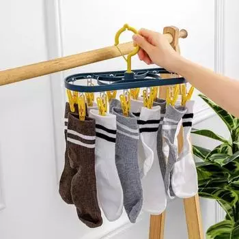 12 зажимов, ветрозащитный и нескользящий, экономит место, полка для одежды, полка, сухая полка, зажим для носков, зажим для нижнего белья, зажим для гостиной и ванной комнаты розовый