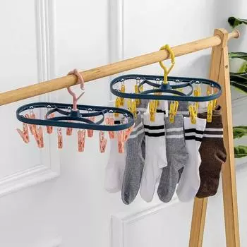 12 зажимов, ветрозащитный и нескользящий, экономит место, полка для одежды, полка, сухая полка, зажим для носков, зажим для нижнего белья, зажим для гостиной и ванной комнаты розовый