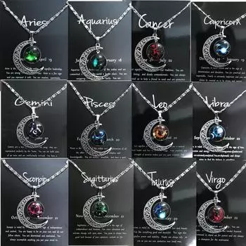 12 знаков зодиака и кулон «12 знаков зодиака», с карточками разных цветов, кулон унисекс, подарок для друзей 45CM