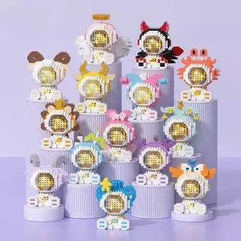 12 Знаков Зодиака Собранные строительные блоки Мелкие Частицы Развивающие игрушки Подарки NOT BOX