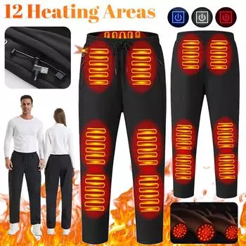 12 зон обогрева электрические термоштаны зимние утепленные штаны для мужчин и женщин утолщенные утепленные штаны для катания на лыжах охоты рыбалки L