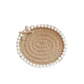 12cm*12cm Cotton Rope Heat Resistant Woven Coasters Handmade Multiple Colors Creative Coffee Cup Pad Chic Accessories