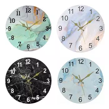 12-дюймовые настенные часы с мраморной текстурой, круглые настенные часы с мраморной текстурой, декор D