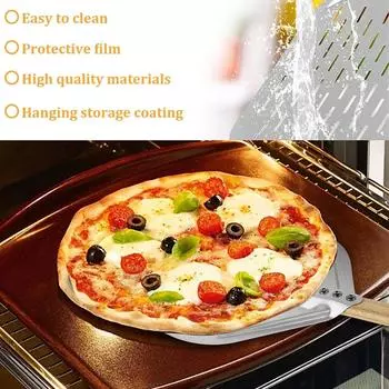 12inch Alloy Pizza Shovel with Wood Handle Pizza Spatula Hollow Pizza Shovel Baking Pastry Tool for Homemade Baking Pizzas Bread 12