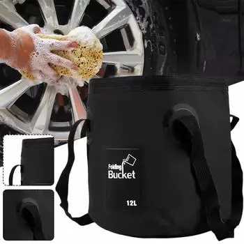 12L Folding Bucket Portable Outdoor Travel Water Bucket Washing Sink Men Bag Women Washing Bucket Foot Car Large-capacity B F1B4