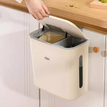 12л кухонный подвесной мусорный бак с крышкой, настенный мусорный бак под раковиной, мусорное ведро с двумя отделениями, корзина для мусора на столешнице, автофургон